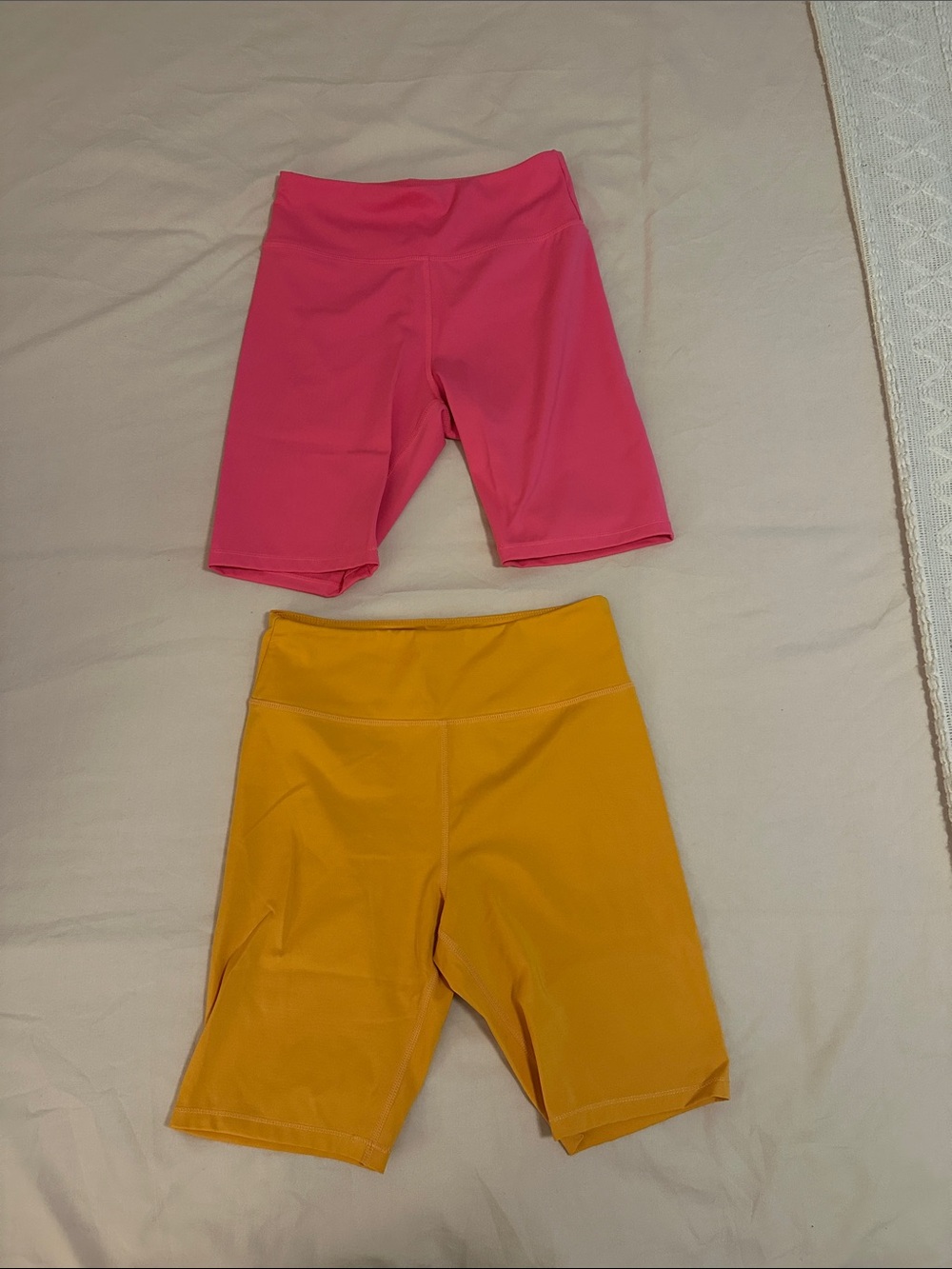 H&M Pink and Mustard Bike Shorts
